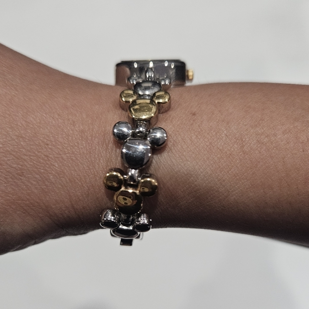 Disney Mickey Mouse Two-Tone Gold & Silver Women's Watch, New Battery - Picture 3 of 8